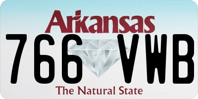 AR license plate 766VWB