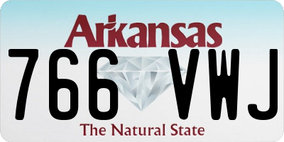 AR license plate 766VWJ