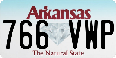 AR license plate 766VWP