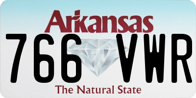 AR license plate 766VWR