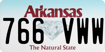 AR license plate 766VWW