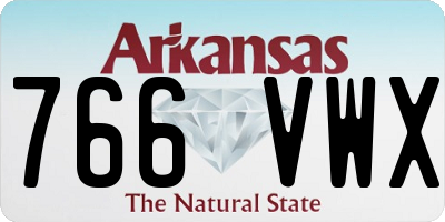 AR license plate 766VWX