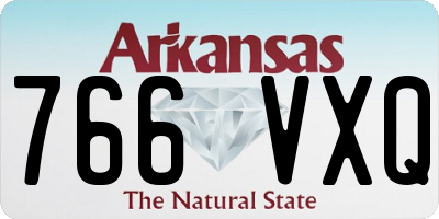 AR license plate 766VXQ