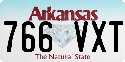 AR license plate 766VXT