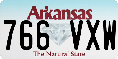 AR license plate 766VXW
