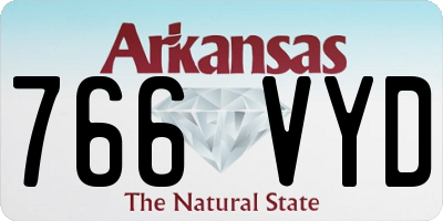 AR license plate 766VYD