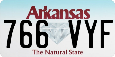 AR license plate 766VYF