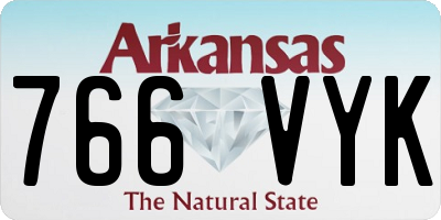 AR license plate 766VYK