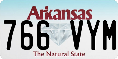 AR license plate 766VYM