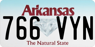 AR license plate 766VYN