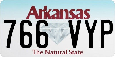 AR license plate 766VYP