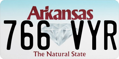 AR license plate 766VYR