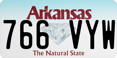 AR license plate 766VYW