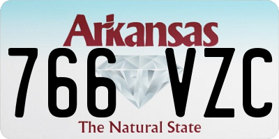 AR license plate 766VZC