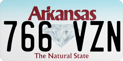 AR license plate 766VZN