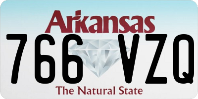 AR license plate 766VZQ