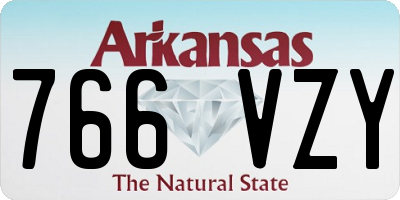 AR license plate 766VZY