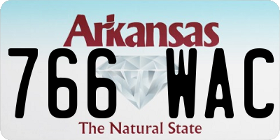 AR license plate 766WAC