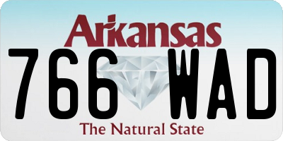 AR license plate 766WAD
