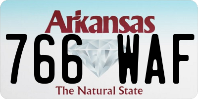 AR license plate 766WAF