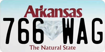 AR license plate 766WAG