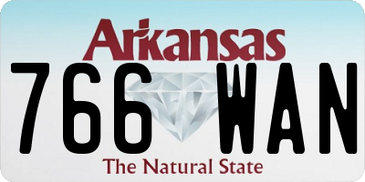 AR license plate 766WAN
