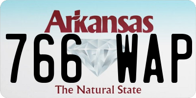 AR license plate 766WAP