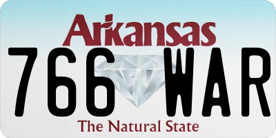 AR license plate 766WAR