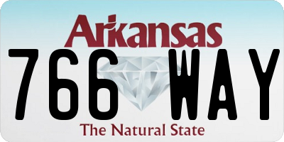 AR license plate 766WAY
