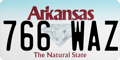 AR license plate 766WAZ