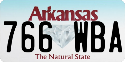 AR license plate 766WBA