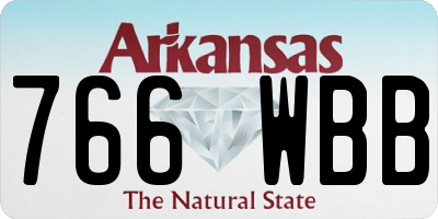 AR license plate 766WBB