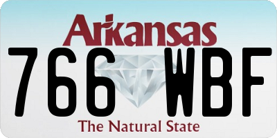 AR license plate 766WBF