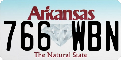 AR license plate 766WBN