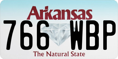 AR license plate 766WBP