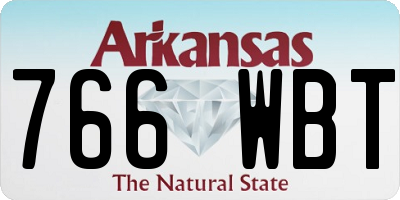 AR license plate 766WBT