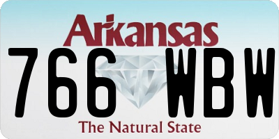 AR license plate 766WBW