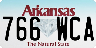 AR license plate 766WCA