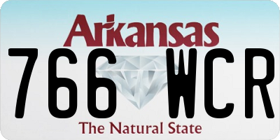 AR license plate 766WCR