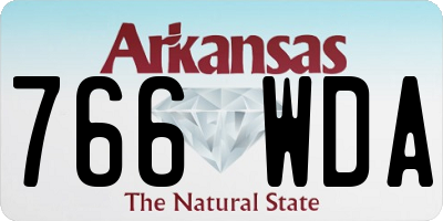 AR license plate 766WDA