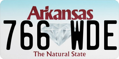 AR license plate 766WDE