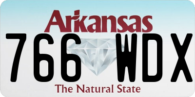 AR license plate 766WDX