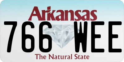 AR license plate 766WEE