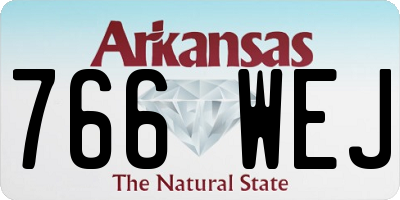 AR license plate 766WEJ