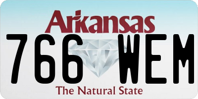 AR license plate 766WEM