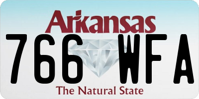 AR license plate 766WFA