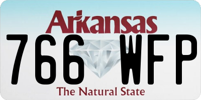 AR license plate 766WFP