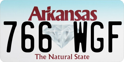 AR license plate 766WGF