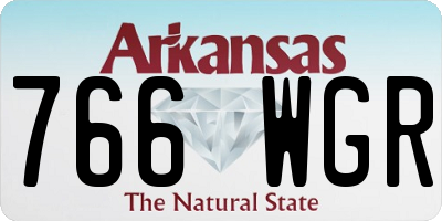 AR license plate 766WGR