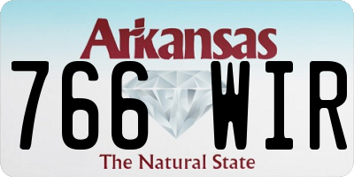 AR license plate 766WIR
